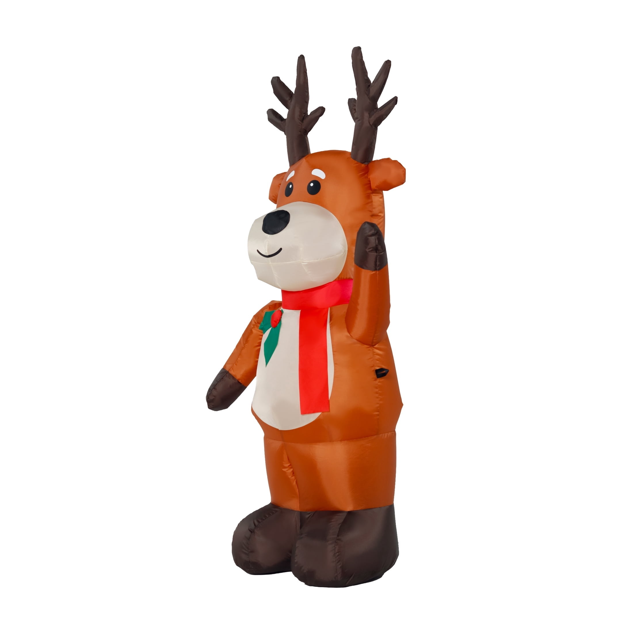 Multicolor Waving Reindeer Christmas Airblown Yard Inflatable, 4', by Holiday Time
