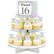 Sweet 16 Edible Photo Toppers & Edible Cupcake Decoration Kit Lavendar