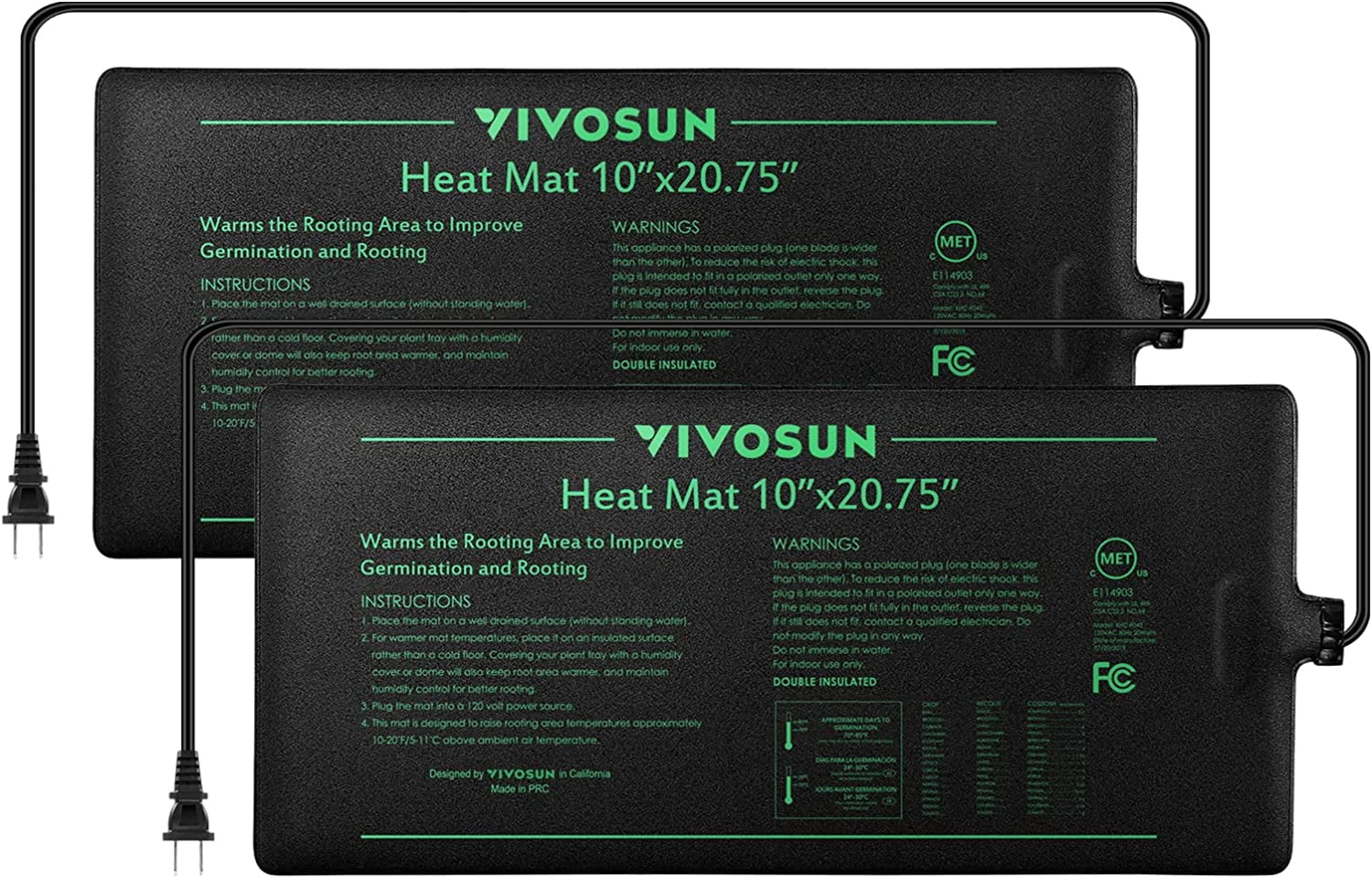 VIVOSUN Durable Waterproof Seedling Heat Mat Warm Hydroponic Heating Pad  10 x 20.75 MET Standard - Walmart.com