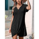 thumbnail image 3 of Vestido Informal con Cuello en V y Protección Solar, Color Negro, Talla XXL, 3 of 6