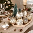 thumbnail image 5 of Lolsea 12ct Christmas Ball Ornaments, 3.15 inch Shatterproof Xmas Tree Decorations, Plastic Baubles for Holiday, Party, Wedding, or Home Decor, Gold & White (80mm), 5 of 8