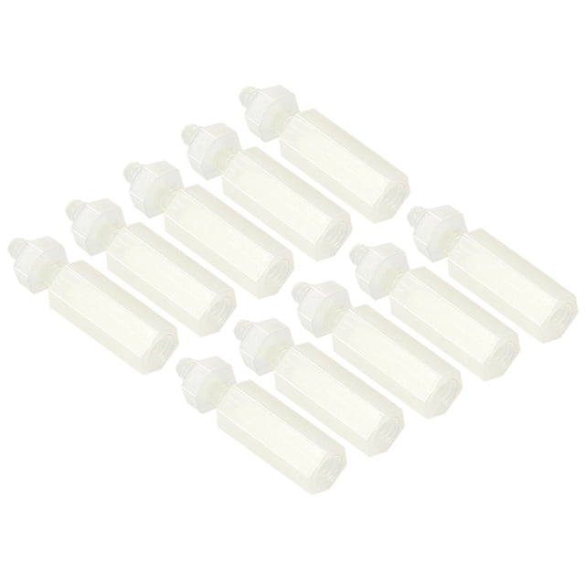 Uxcell M2x10+6mm Nylon Hex Spacer Standoffs PCB Standoff Screws Nuts, 1Set/100Pcs