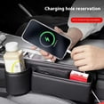 thumbnail image 6 of QHUDLV Upgraded Car Seat Space Storage Box With Cup Car Interior Leak-proof PU Organizer Cup Box Slot Leather Seat, 6 of 9