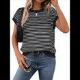 thumbnail image 3 of Suéter Casual de Rayas con Mangas y Bloques de Color, Negro, Talla S, 3 of 9