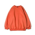 thumbnail image 2 of VSSSJ Men's Oversized Sweatshirt Loose Fit Round Neck Long Sleeve Drop Shoulder Casual Solid Big and Tall Pullover Top Fall Winter Outfits Orange XXL, 2 of 3