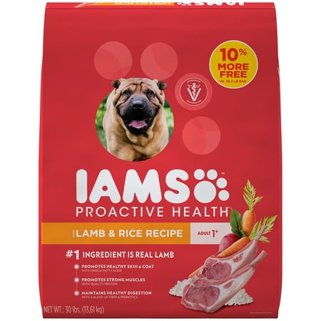 IAMS PROACTIVE HEALTH Adult Dry Dog Food Lamb and Rice, 30 lb. Bag