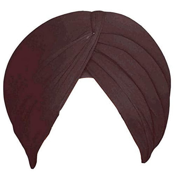 Sikh Cotton Turban For Men | Dark Sienna Color | 7 Mts Punjabi Pagri (Stitched Full voile) By Indian Collectible