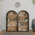 thumbnail image 5 of HIUU Black Arched Bookshelf,Modern Small Bookcase,Mid-Century Modern Curved Book Shelf,Arched Display Cabinet with Open Shelf for Bedroom, Living Room, 5 of 8