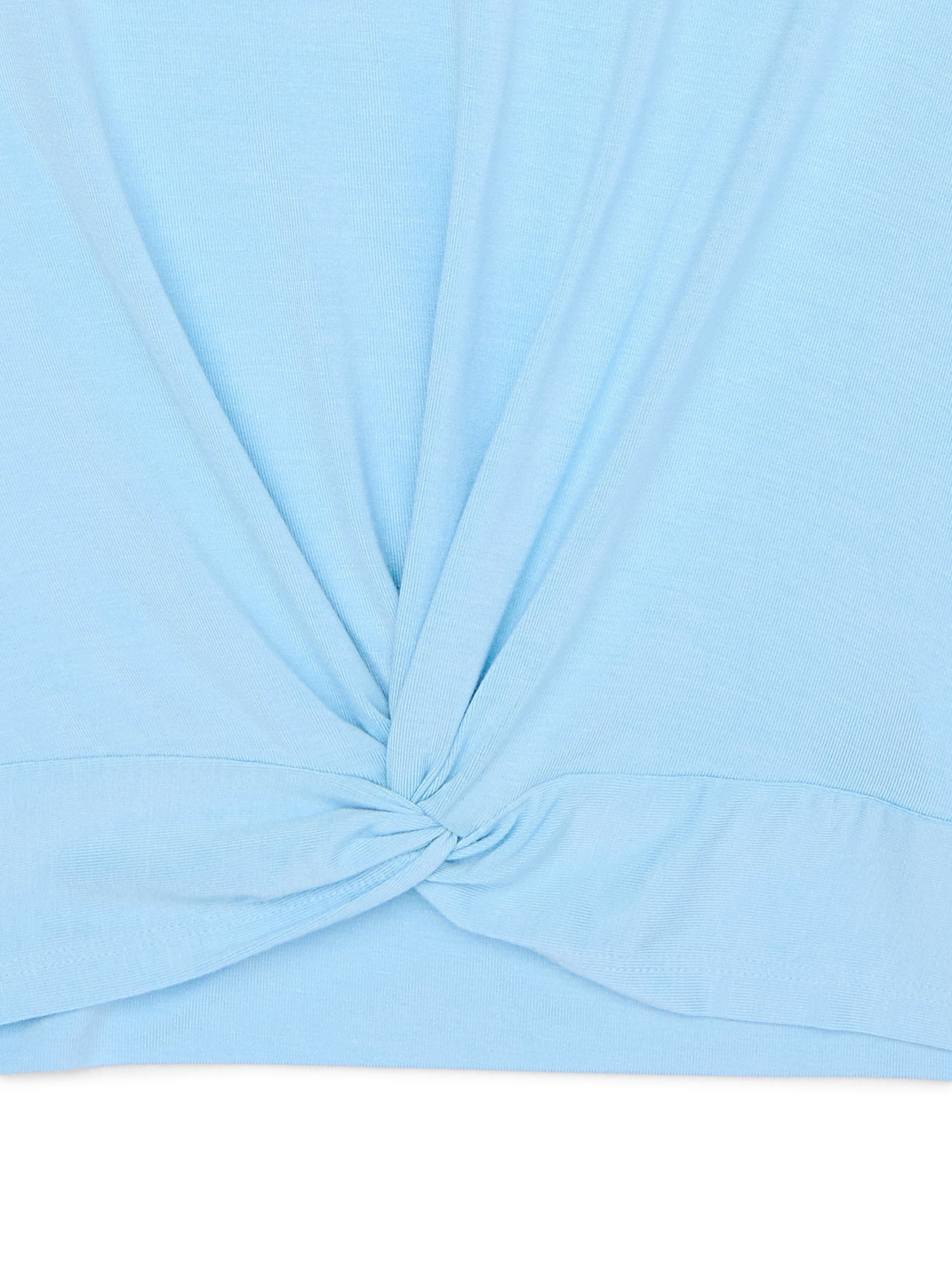Wonder Nation Girls’ Twist Front Tee with Long Sleeves, Sizes 4-18 & Plus