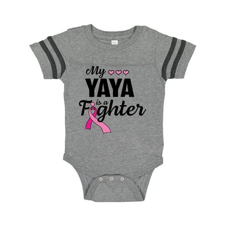 

Inktastic Breast Cancer Awareness My Yaya is a Fighter Gift Baby Boy or Baby Girl Bodysuit