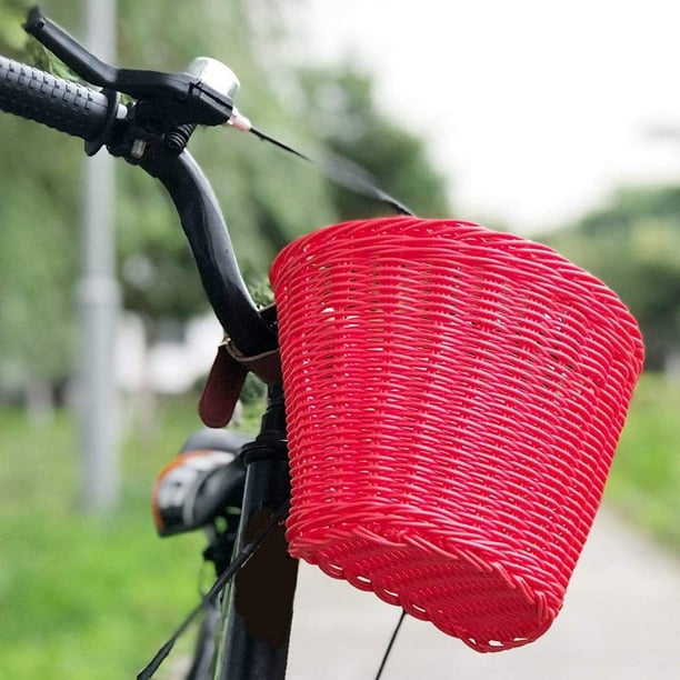 Bicycle Wicker Basket Front Handle Bicycle Basket Retro Handmade Traditional Wicker Bicycle Front Basket Rattan Bike Storage Basket Large Capacity Storage Basket Red Walmart