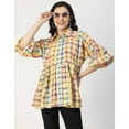 thumbnail image 2 of Moomaya Printed Cotton Shirt Top - Shirt Collar, Relaxed Fit Everyday Top, 2 of 9