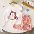 thumbnail image 2 of XZNPDUCQ Toddler Girls Outfits Short Sleeve T-Shirt + Short Pants 2PCS Set Casual Clothes kids For 6 12 18 24 Months 2T 3T 4T 5T Dailywear White，6-12 Months, 2 of 3