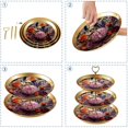 thumbnail image 4 of Fragmented Flowers Plastic Discs Iron Pillar Earring Holder Stand for Dessert Table 32CM Height with 21CM 24CM 27CM Plates, 4 of 6