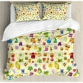 thumbnail image 3 of Kids Duvet Cover Set Twin Size, Drawings Different Cartoon Style Characters Cute Monsters Funny Animals and Mutants, Decorative 2 Piece Bedding Set with 1 Pillow Sham, Multicolor, by Ambesonne, 3 of 3
