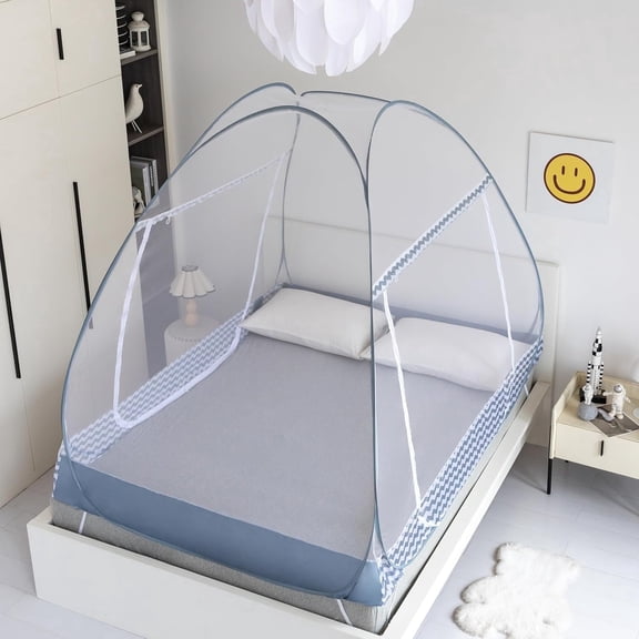 Instant Pop-Up Mosquito Net Tent for Bed | Full Enclosure Design with Ultra-Fine Mesh & Portable Foldable Frame | Indoor/Outdoor Camping, Travel Bed Canopy - Easy Setup & Pack up(King Size)