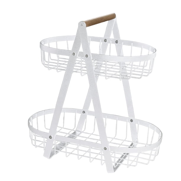 Cesta de almacenamiento de alambre perfecl para frutas portátil de Metal blanco