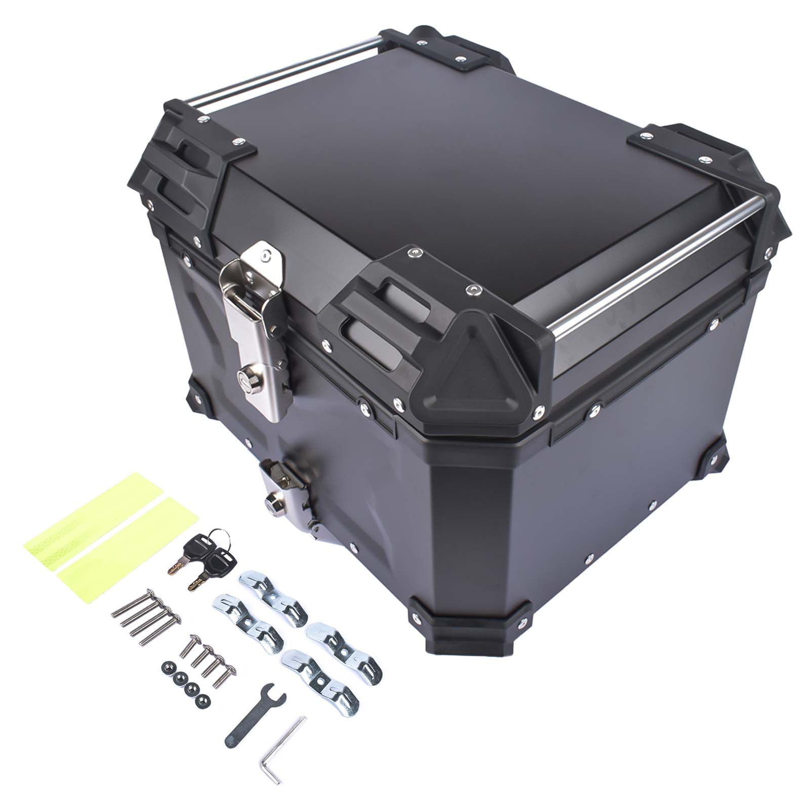 GELUOXI Motorcycle Top Case Scooter Luggage Storage Trunk Rear Tour Tail Box 45L Black