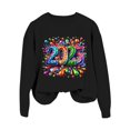 thumbnail image 4 of WEAIXIMIUNG Sweat-Shirt Bleu Marine pour Femmes Automne et Hiver Col Rond Manches Longues Sweat-Shirt Imprimé Pull de Noël, 4 of 4