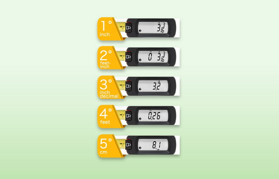 K Digital Tape Measure, Display And Read Accurate Distance On A Large Screen, SAE and Metric Units, Easy Unit Conversion, 16 feet Black