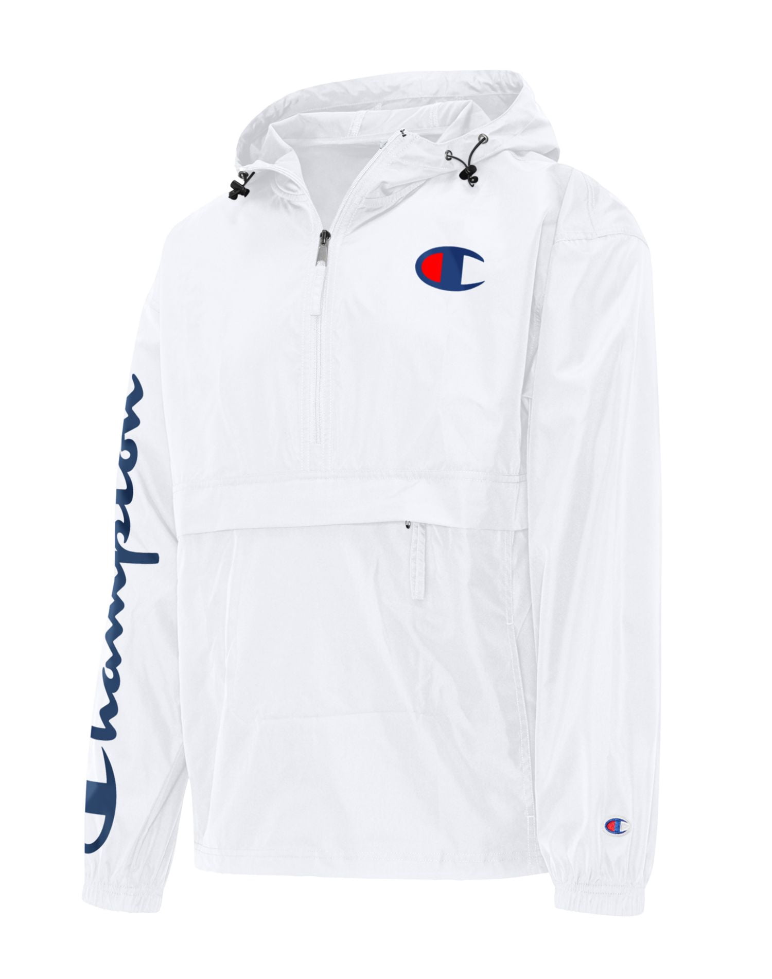 champion packable jacket white