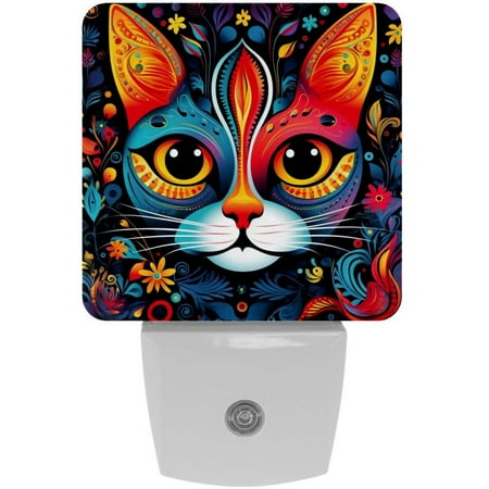 

Cats LED Square Night Lights- Modern and Energy Efficient Bedside Lamps for a Soothing Atmosphere - Set of 2