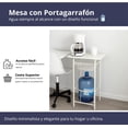 thumbnail image 3 of Mueble Porta Garrafón con Encimera de Madera y Cesta Extraíble o Estructura Mesa Metálica Blanca con Dispensador de Garrafon en Cocina Multiusos Compacta y Fácil de Usar (Chico), 3 of 6
