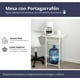 thumbnail image 3 of Mueble Porta Garrafón con Encimera de Madera y Cesta Extraíble o Estructura Mesa Metálica Blanca con Dispensador de Garrafon en Cocina Multiusos Compacta y Fácil de Usar (Chico), 3 of 6
