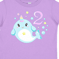 thumbnail image 4 of Inktastic Happy 2nd Birthday with Cute Narwhal Stars and Bubbles Boys or Girls Toddler T-Shirt, 4 of 5