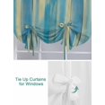 thumbnail image 3 of Blue Yellow Tie Up Curtains for Windows 54 Inch Length Balloon Curtains Kitchen Adjustable Balloon Window Shade Vintage Farmhouse Abstract Wooden Grain Tie Up Valance Bathroom Curtain Window 42"x54", 3 of 6