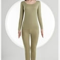 thumbnail image 5 of KIHOUT Clearance Women's Winter Thermal Underwear Woolen Thermal Suit Clothes Trousers Long Sleeved Round Neck Shirt/Shirt Suit, 5 of 7
