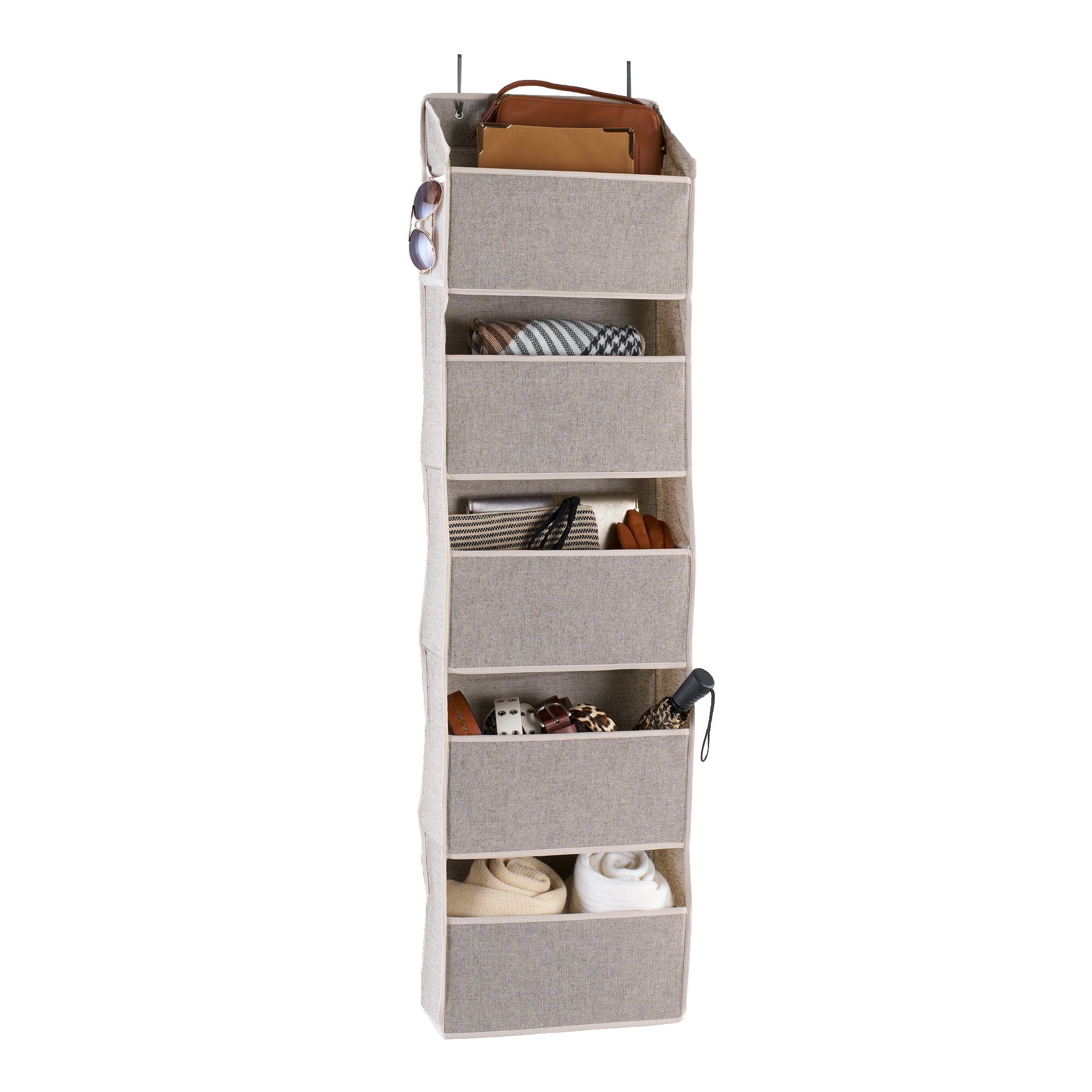 Better Homes & Gardens 5 Tier Over the Door Closet Organizer Shelf with Hooks