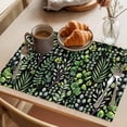 thumbnail image 3 of Green Leaves Placemats Set of 12 Elegant Pastoral Summer Botanical Watercolor Place Mats Indoor Wipeable Table Mats Washable Dining Table Placemats for Kitchen Holiday Party Home Decor 13x19 Inch, 3 of 9