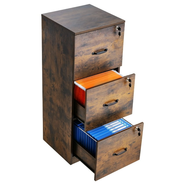 VEVOR Classeur Vertical à 3 Tiroirs avec Serrure pour Bureau à Domicile