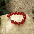 thumbnail image 1 of 8 in. 14mm Round Dyed Red Jade Bracelet, 1 of 1