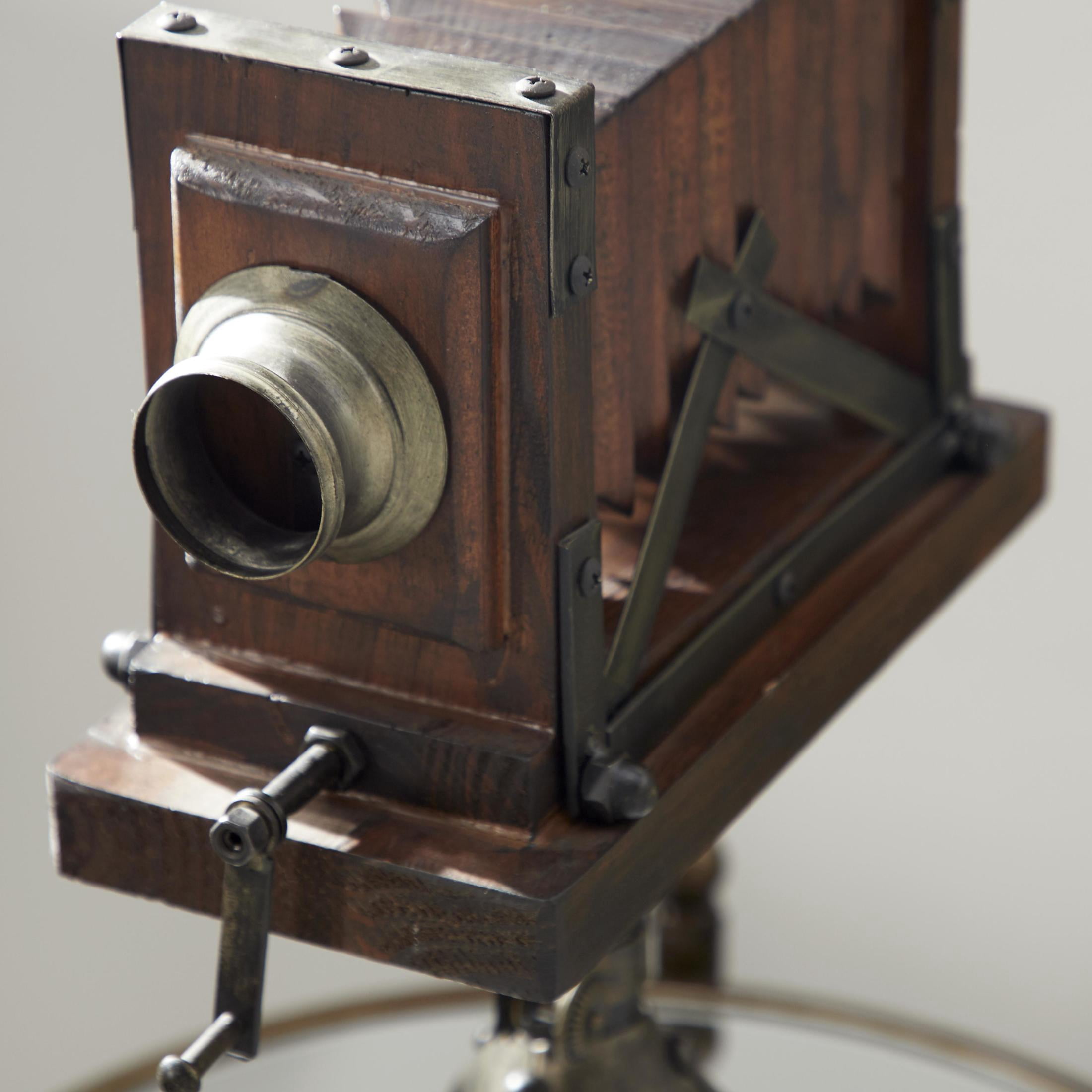 11" x 17" Brown Wood Camera Film Sculpture, by DecMode