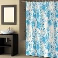 thumbnail image 2 of Fabric Shower Curtain, Blue Abstract Flowers Plants Watercolor Floral Shower Curtains with 12 Hooks Waterproof Machine Washable Bath Curtains for Bathroom, 54 x 78in, 2 of 6