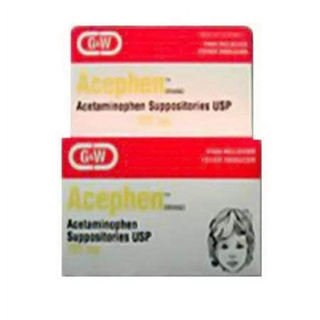 Acephen Acetaminophen Suppositories, 325 mg, 50 Count