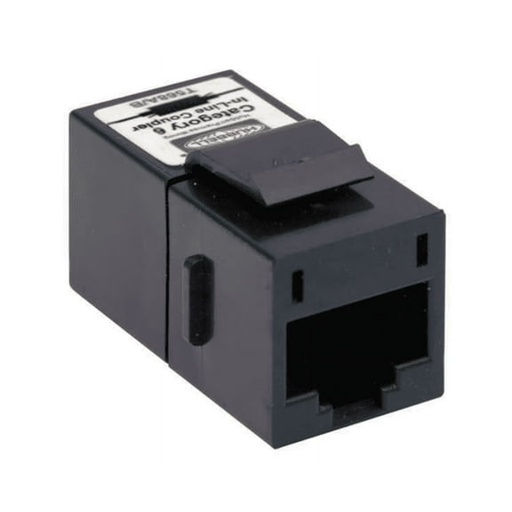 Hubbell SFC6BK Cat.6 Inline Keystone Coupler - 1 x RJ-45 Network Female - 1 x RJ-45 Network Female - Black