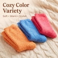 thumbnail image 3 of Colorfut Women's 3-Pairs Cozy Microfiber Anti-Skid Soft Solid Colored Fuzzy Crew Socks Slipper (with non-slip silicone grippers) FZ32-A, 3 of 5