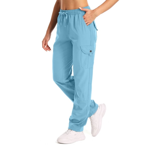 liyiyiyia Women's Cargo Pants Outdoor Hiking Pants Lightweight Quick Dry Water Resistant Mountain Trouser with Multi Pockets