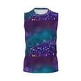 thumbnail image 6 of Lsque Purple and Green Glitter Print Men's Cotton Blend Sleeveless Muscle Shirts (S-3XL)- Moisture Wicking, Odor Protection, UPF 30+,Medium, 6 of 8