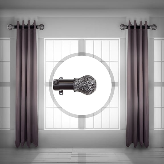Domovina Millie 1.5 - inc dia. Side Curtain Rod 12-20 inch long (Set of 2) - Black