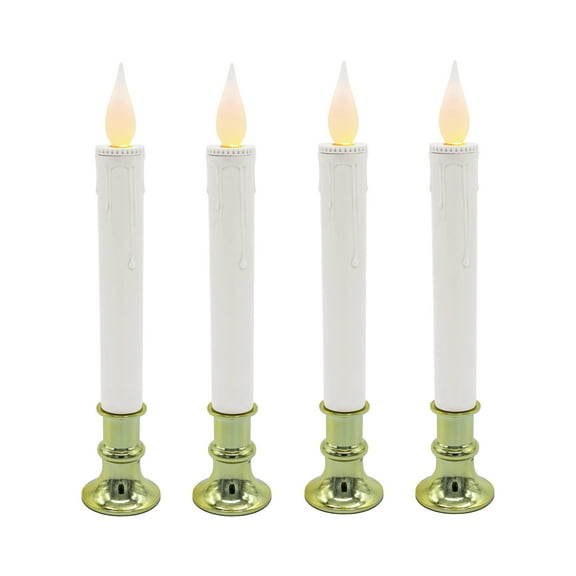 Brite Star Battery Operated 9-inch LED Candles - 4 Count Flickering Flameless Candles with Timer - Perfect for Home Décor