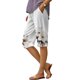 thumbnail image 1 of Bermudas blancas de lino con estampado floral DMOYALA para mujer, 1 of 2