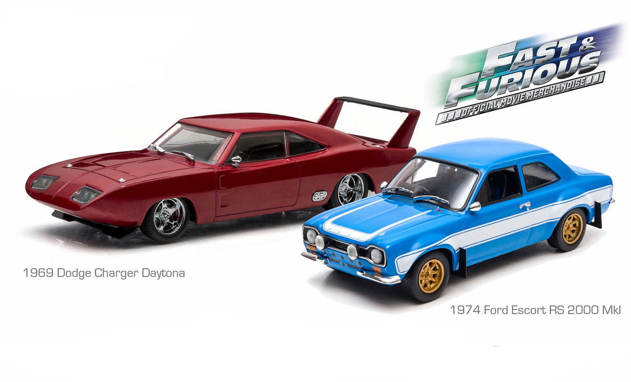 86251 Chargeur Daytona Et Ford Escort Dodge Greenlight Collectibles Fast and Furious Échelle 1/43 