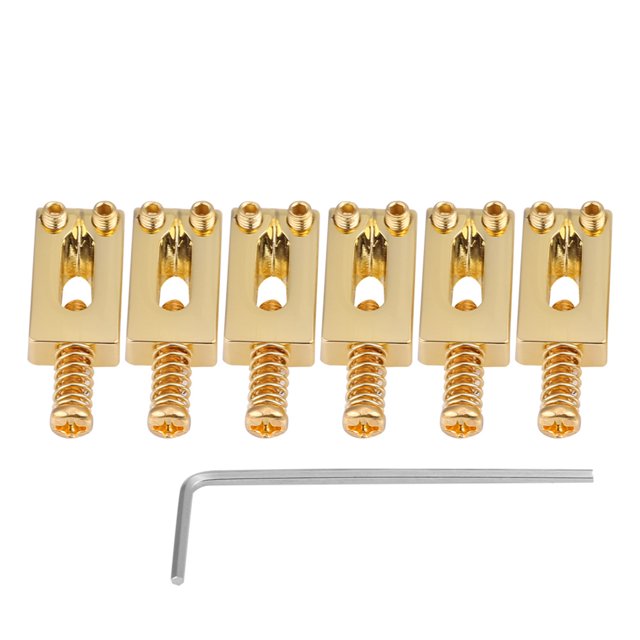Sillines de Metal BRI para guitarra eléctrica 6 piezas dorado con Llave