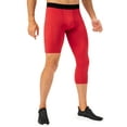 thumbnail image 1 of yeacher Men's Asymmetrical Basketball Compression Pants with Side Pockets - Red, European Size L (21329#), 1 of 7