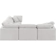 thumbnail image 4 of Meridian Furniture Indulge 158.5" Velvet L-Shaped Modular Sectional in Cream, 4 of 10