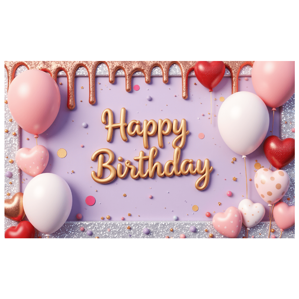 Decorative Design Happy Birthday Banner Glitter Letters Balloon Decoration for Kids Party Celebration Photo Shoot